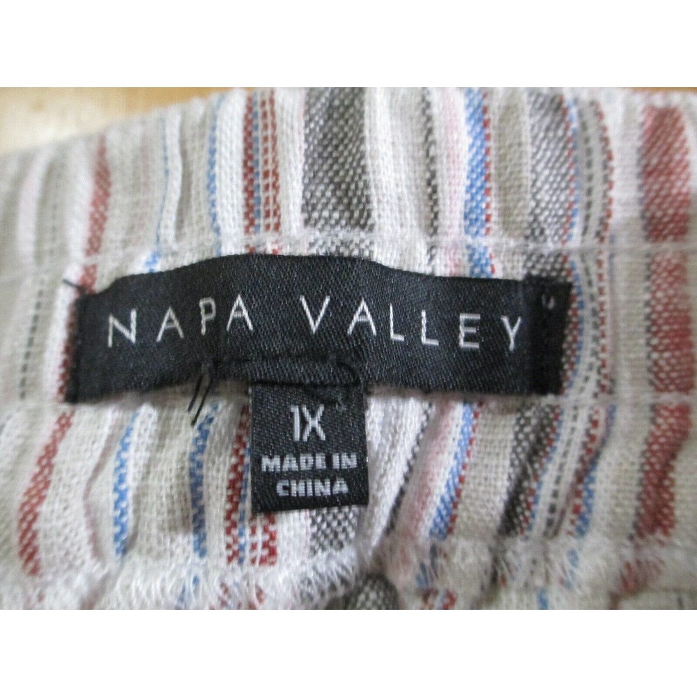 NWT Napa Valley Womens Linen Blend Skort Striped Size 1X ($52) - Picture 7 of 10